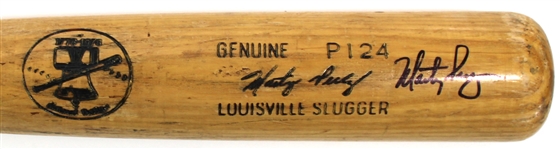 Marty Perez Game Used & Signed Bicentennial Bat PSA - 1B31404