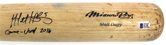 Matt Duffy 2016 Game Used & Signed Bat - PSA Pre Cert