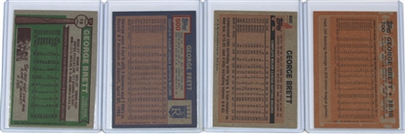 George Brett Lot of 4 Signed Baseball Cards