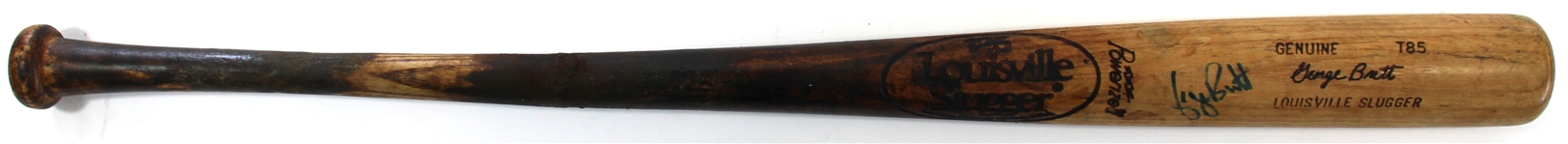 George Brett 1989 Game Used & Signed Repaired Broken Bat