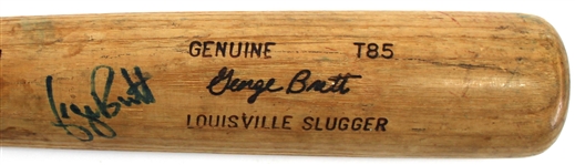 George Brett 1989 Game Used & Signed Repaired Broken Bat