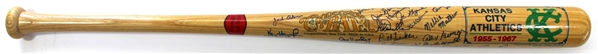 Kansas City Athletics 1994 Cooperstown Signed Bat w/ 25 Players