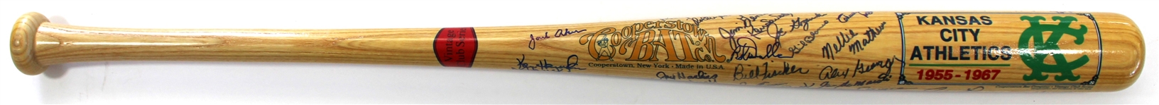 Kansas City Athletics 1994 Cooperstown Signed Bat w/ 25 Players