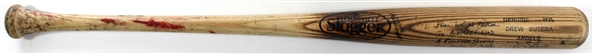 Drew Butera Game Used & Signed Angels Bat
