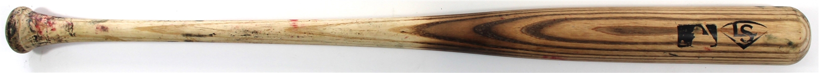 Drew Butera Game Used & Signed Angels Bat