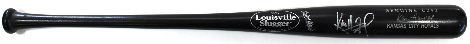 Ken Harvey Game Used & Signed Royals Bat