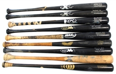 Lot of 9 Game Used Bats 