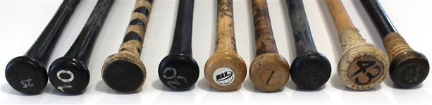 Lot of 9 Game Used Bats 