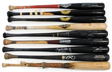 Lot of 9 Game Used Bats