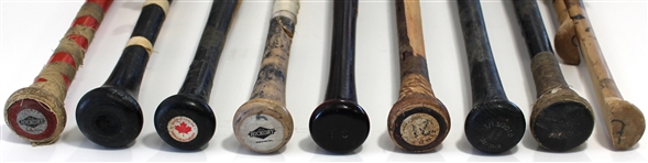 Lot of 9 Game Used Bats