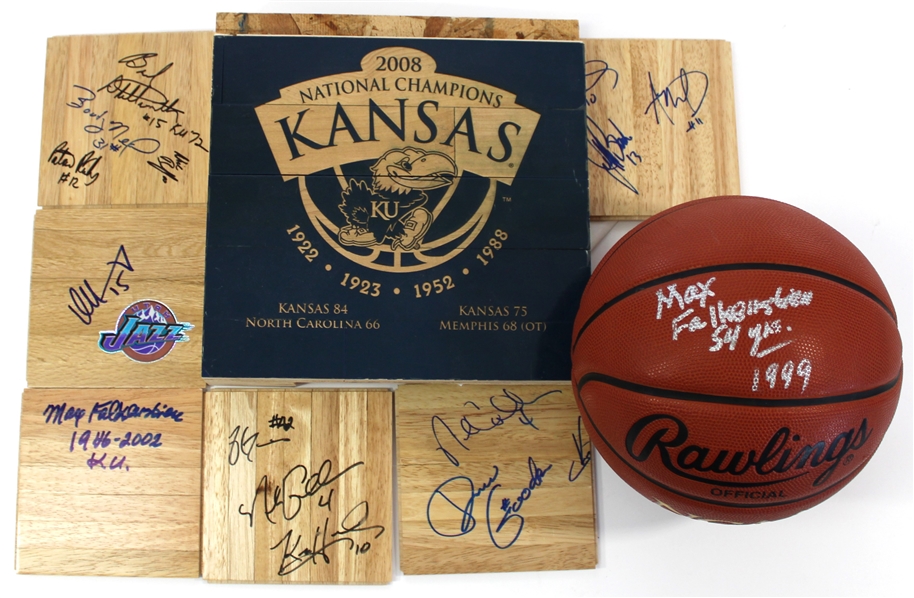Kansas Basketball lot of flooring - Ball - Larry Brown