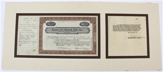 Kansas City Blues 1949 Stock Certificate