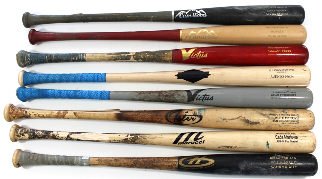 Lot of 8 Amazing Game Used Bats