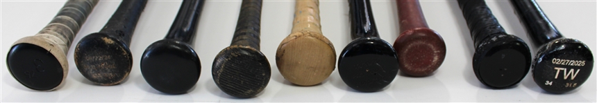 Lot of 9 Amazing Game Used Bats