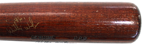 Willie Wilson Game Used & Signed Kansas City Royals Bat