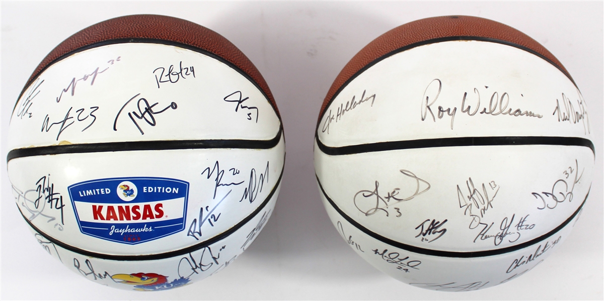 Lot of 2 KU Basketball 1999 Signed Roy Williams Total 18 / 17 Each