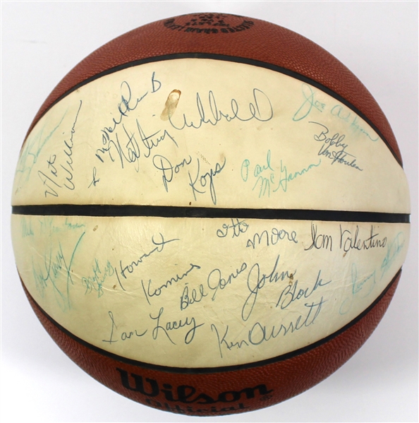 Kansas City-Omaha Kings 1973-74 Signed Basketball - JSA - Bob Cousey - Archibald
