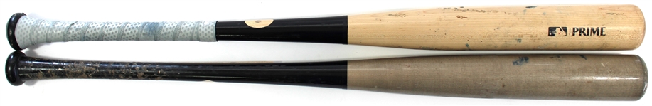 Carter Jensen & Tyler Gentry Game Used Royals Prospects Bats 