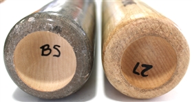 Carter Jensen & Tyler Gentry Game Used Royals Prospects Bats 