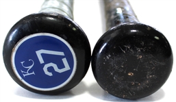 Carter Jensen & Tyler Gentry Game Used Royals Prospects Bats 