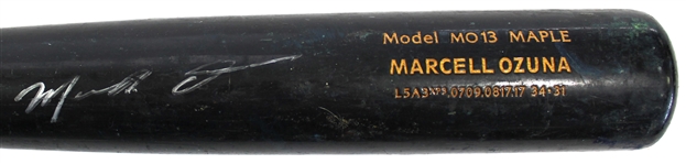 Marcell Ozuna Game Used & Signed Bat 